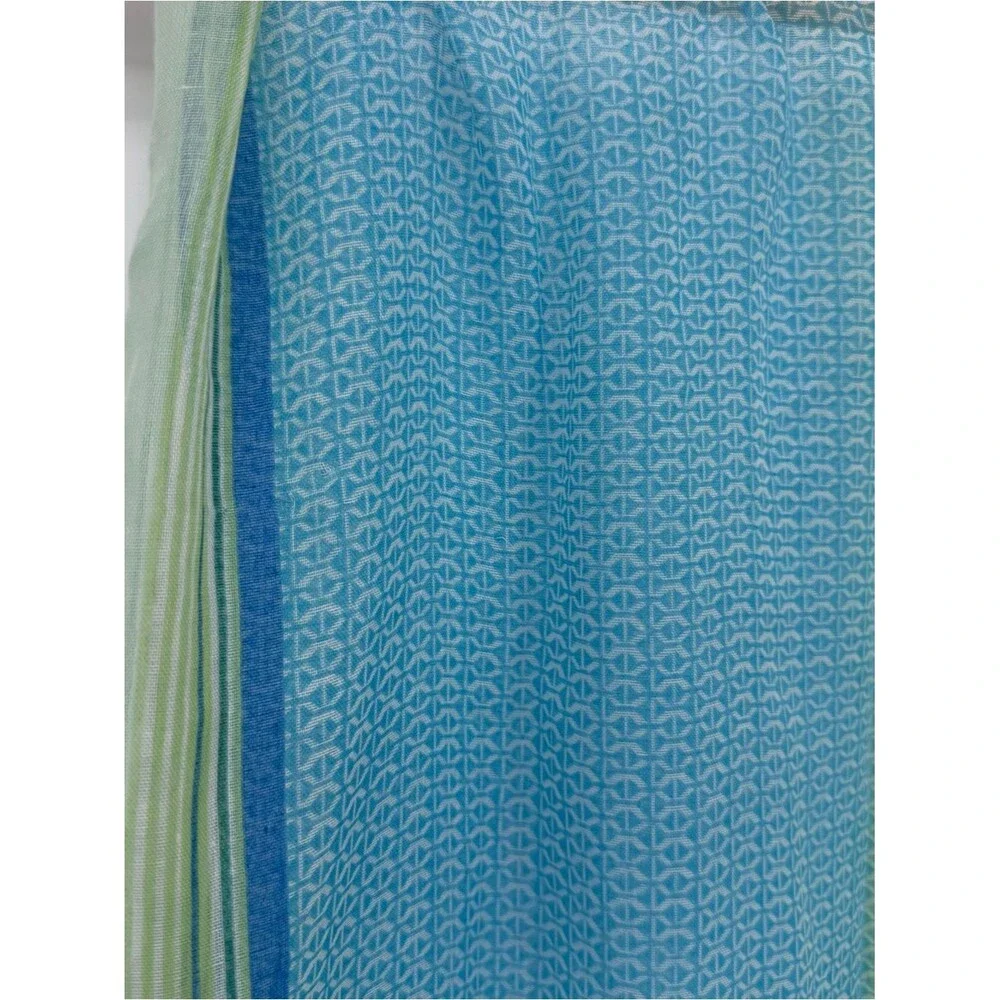 Gap Blue & Green Colorblock Fringe Scarf Wrap Accessory One Size Boho Coastal